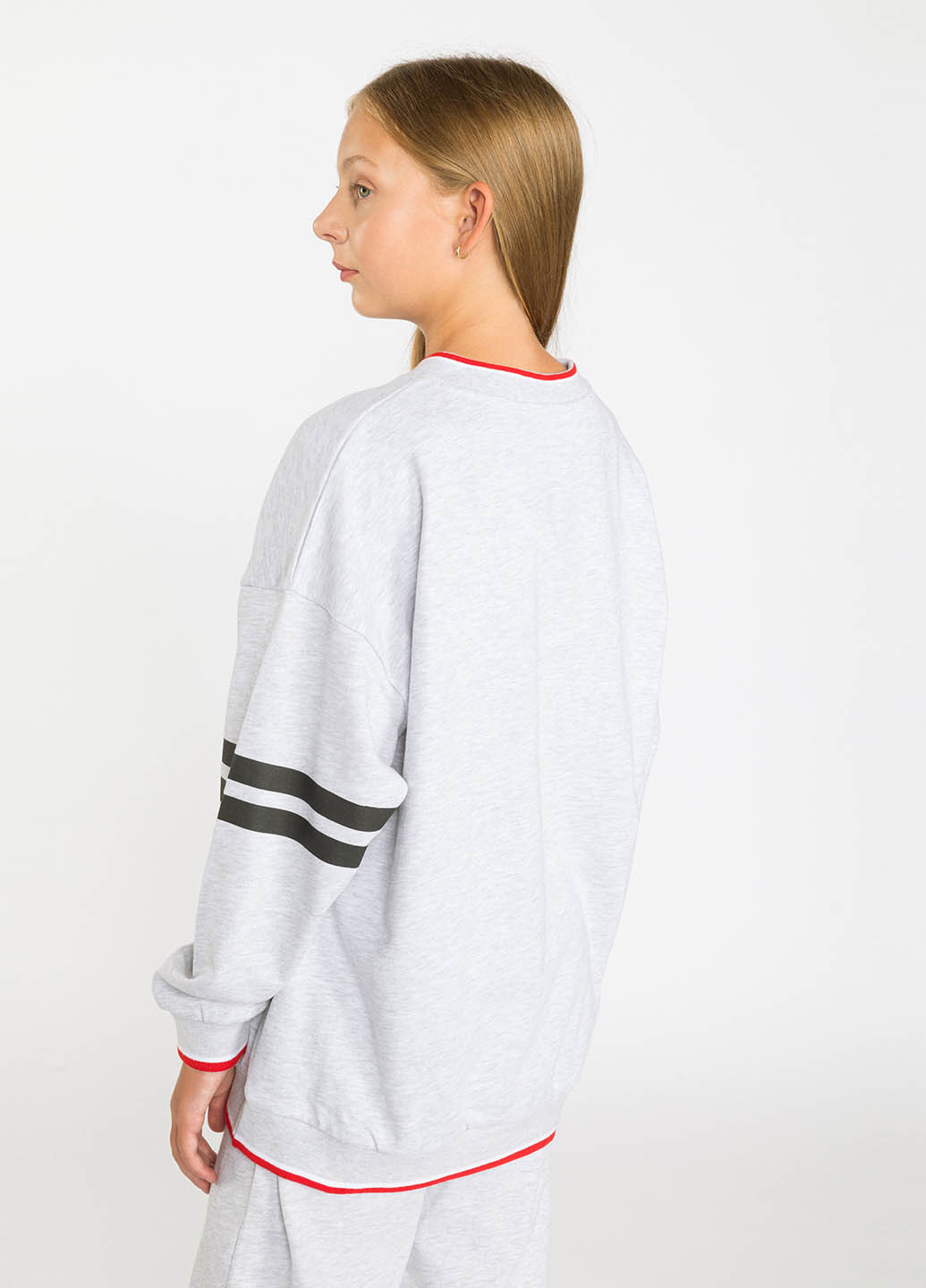 Reporter Young свитшот надпись светло-серый кэжуал хлопок