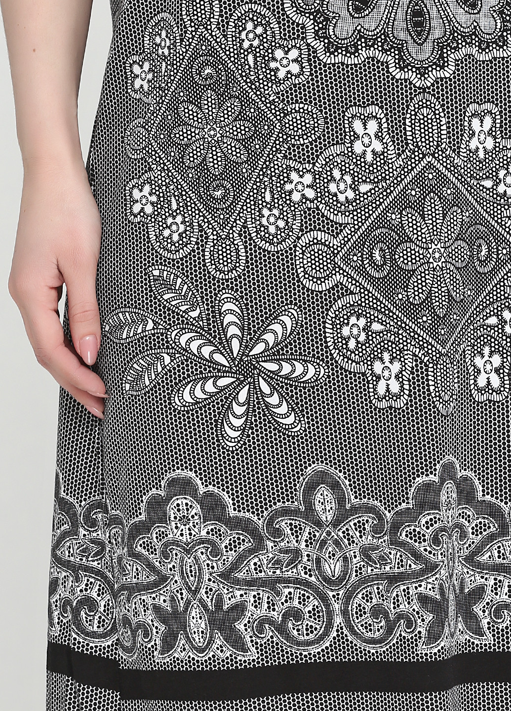 Серое кэжуал платье COCOON с абстрактным узором