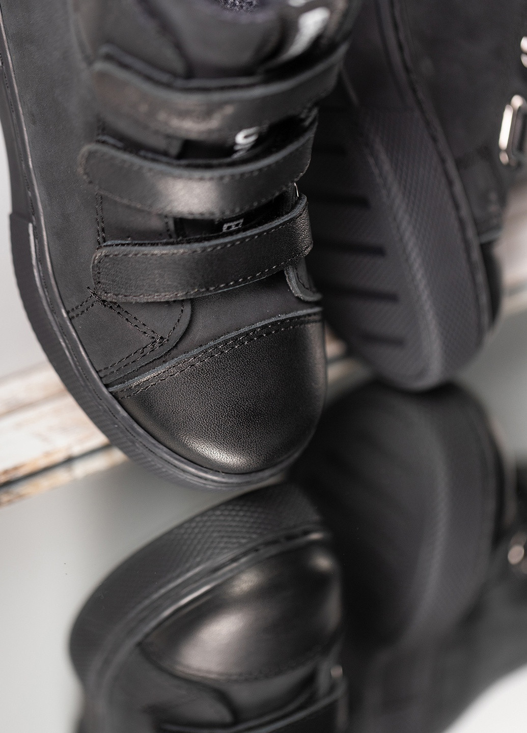 Черные кэжуал осенние кожаные ботинки на мальчика Tutubi