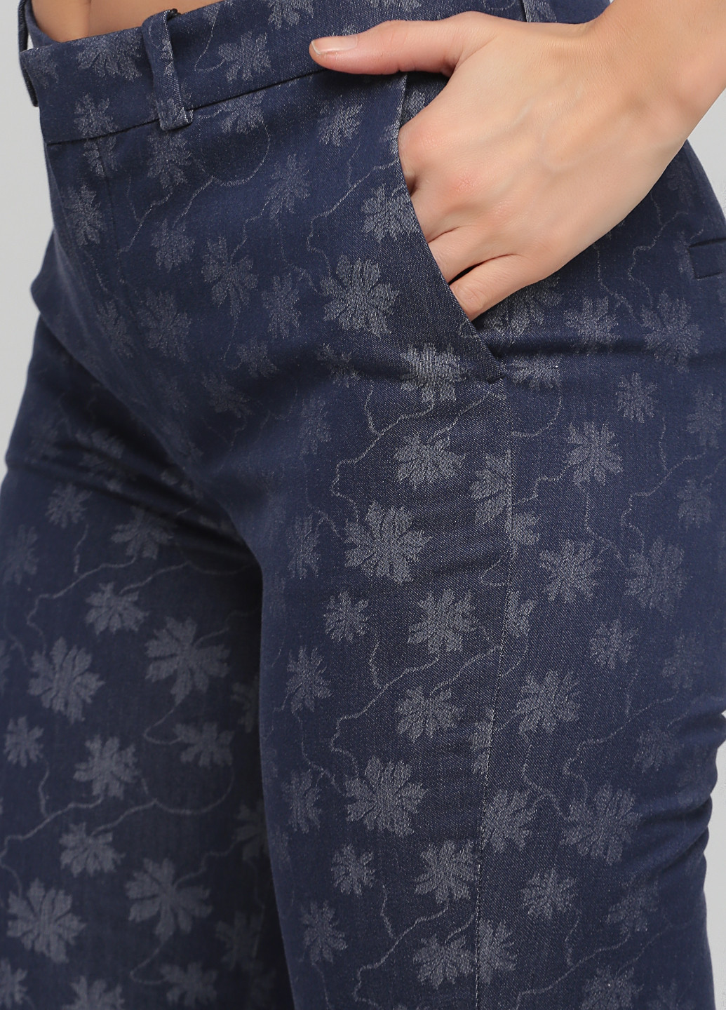 Индиго кэжуал демисезонные укороченные, прямые брюки Drykorn
