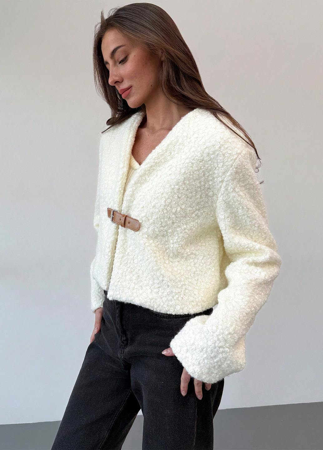 Кремовая демисезонная куртка SHEIN