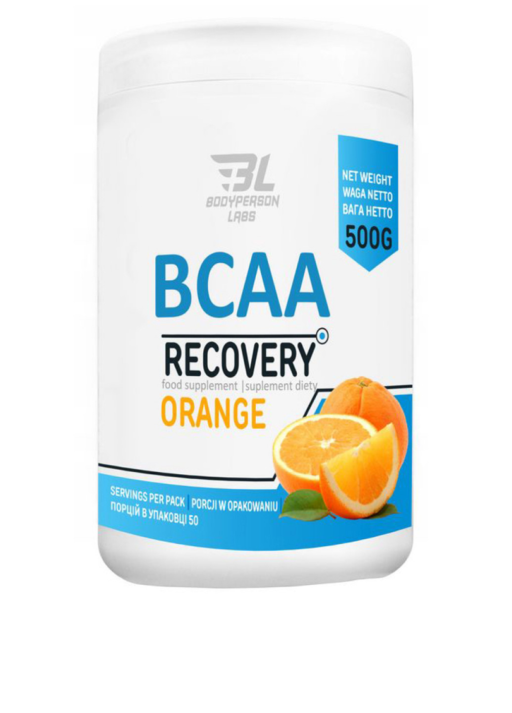 Аминокислоты для повышения энергии, выносливости BCAA Recovery Orange, 500 г Bodyperson Labs (250603692)