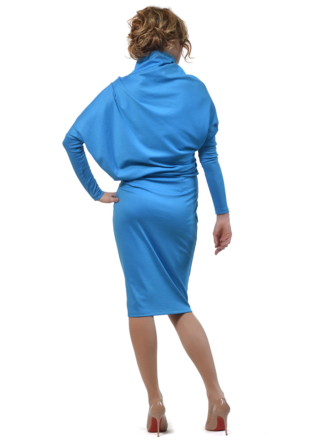 Голубое кэжуал платье а-силуэт Lada Lucci однотонное