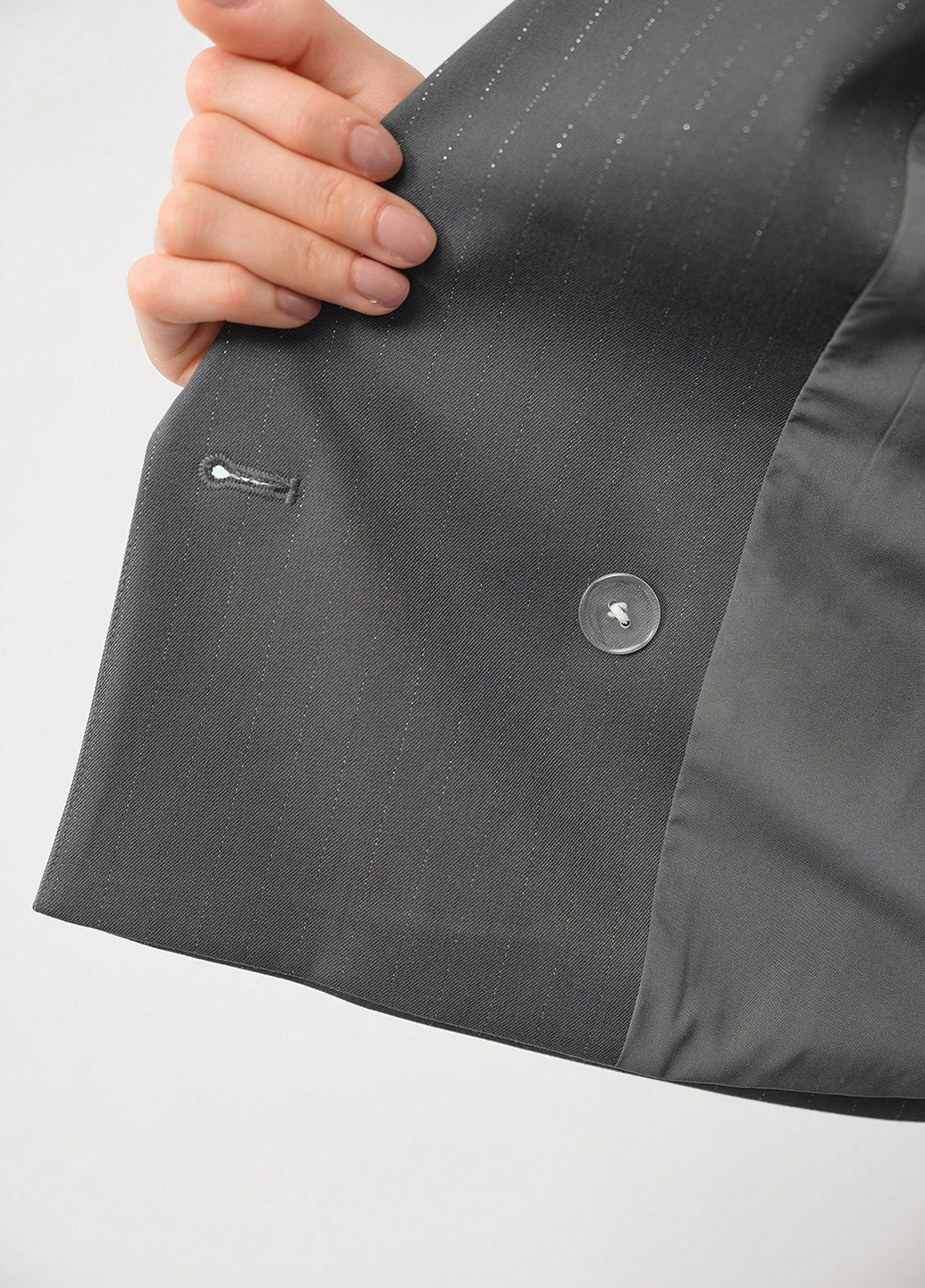 Темно-серый женский жакет SHEIN полосатый - демисезонный