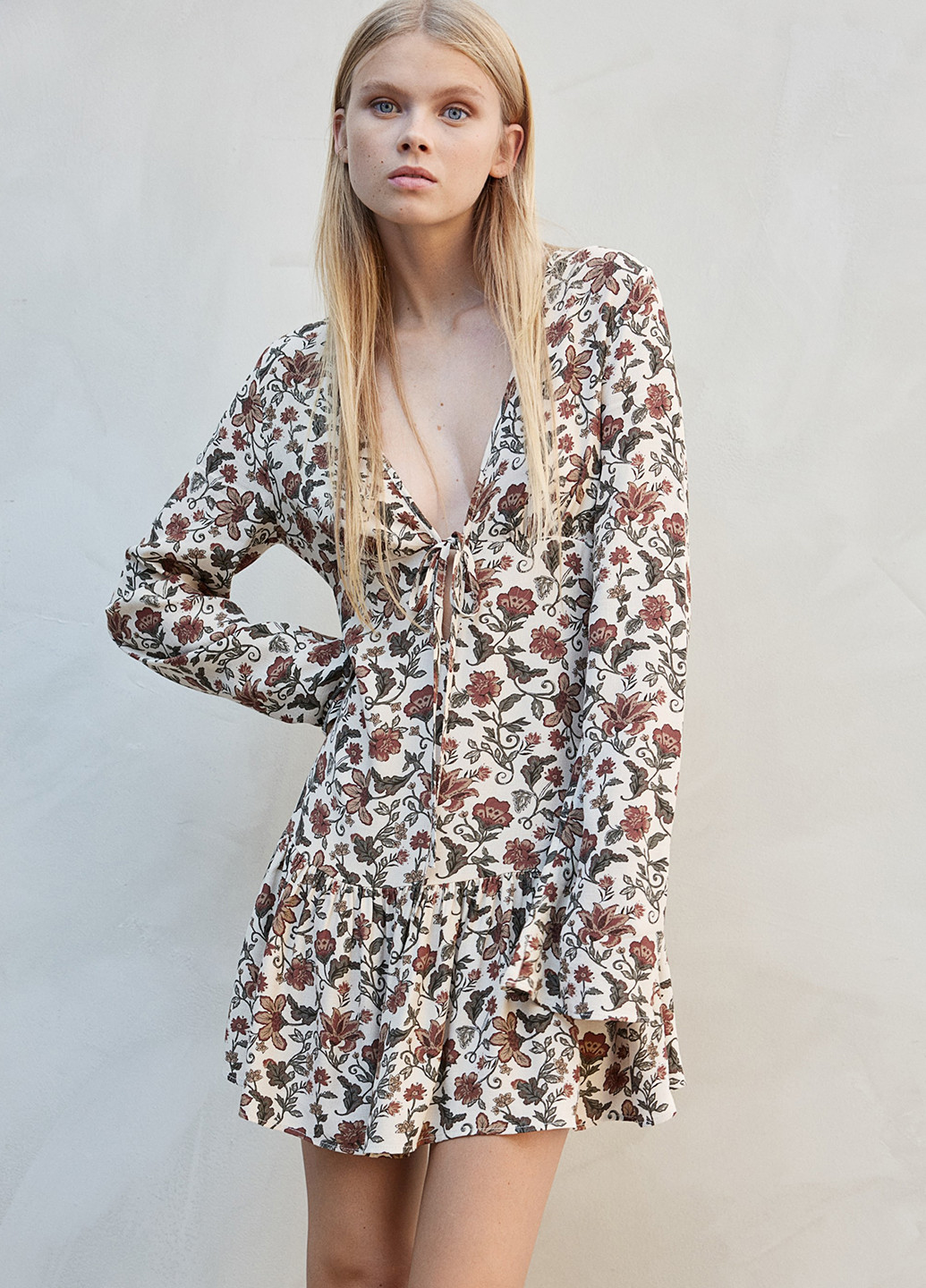 Комбінована кежуал сукня кльош H&M з квітковим принтом