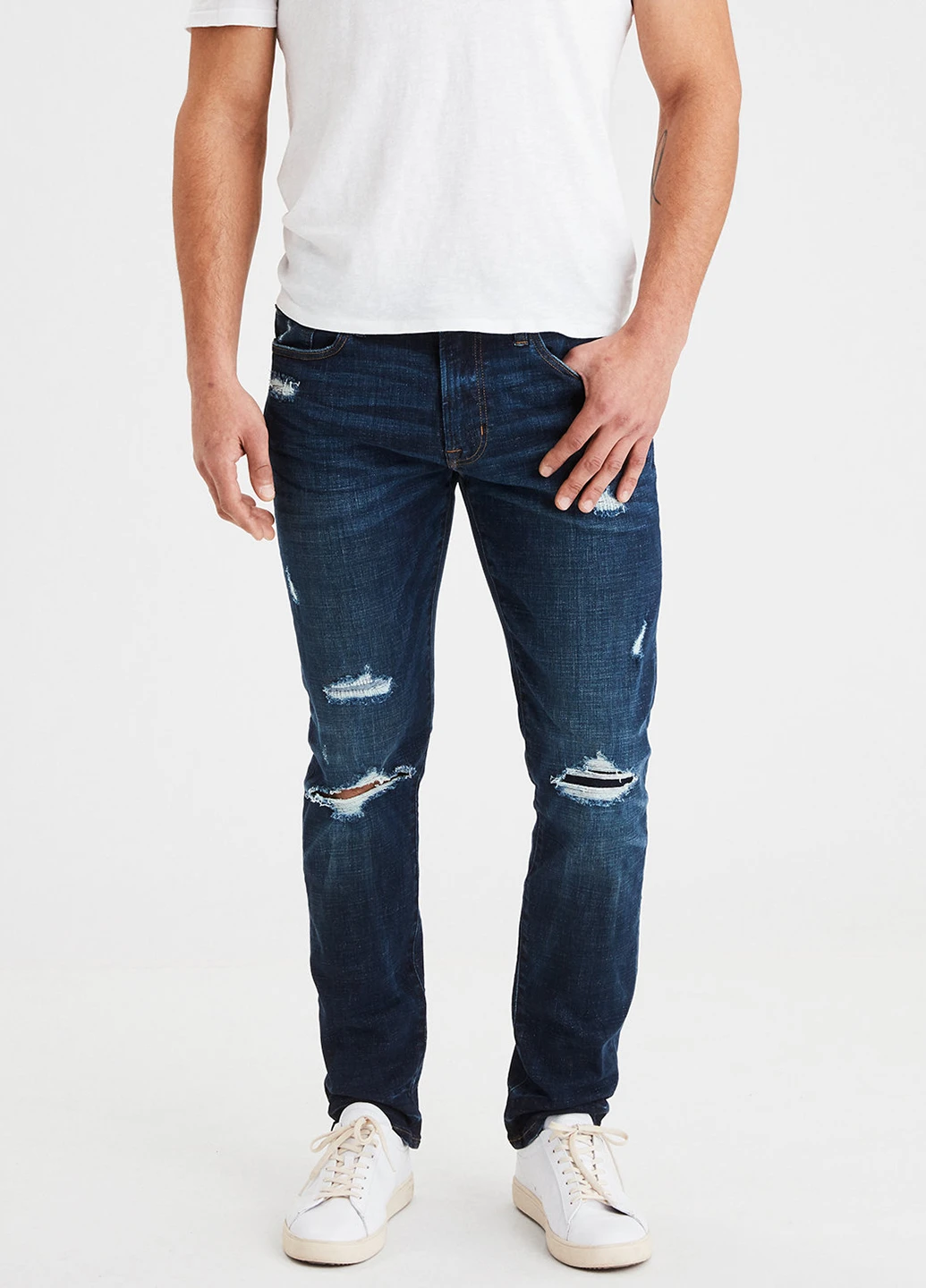 Темно-синие демисезонные прямые джинсы American Eagle
