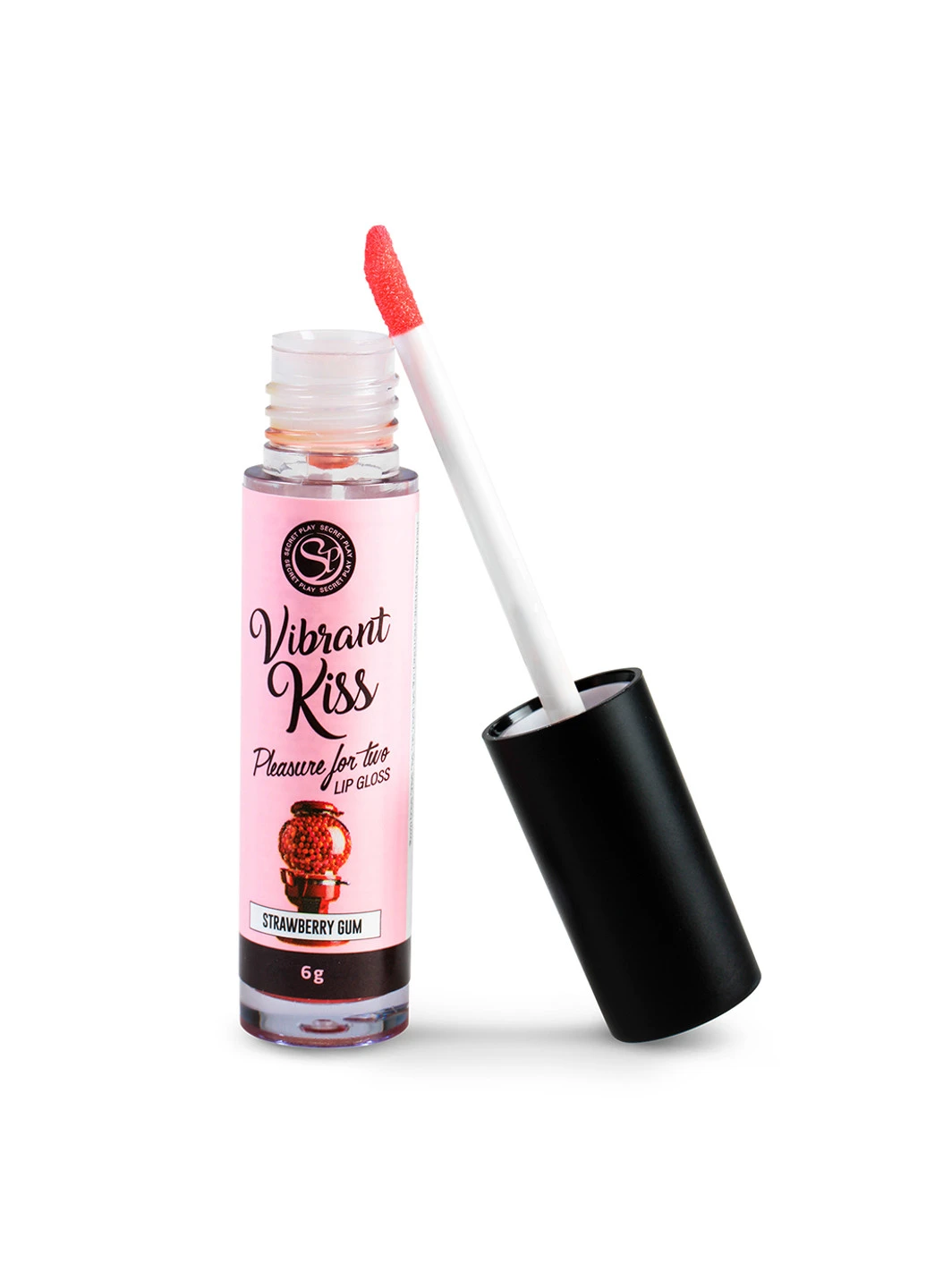 Блиск для губ із ефектом вібрації Strawberry Gum Lip Gloss Vibrant Kiss, 6 г Secret Play (251849831)