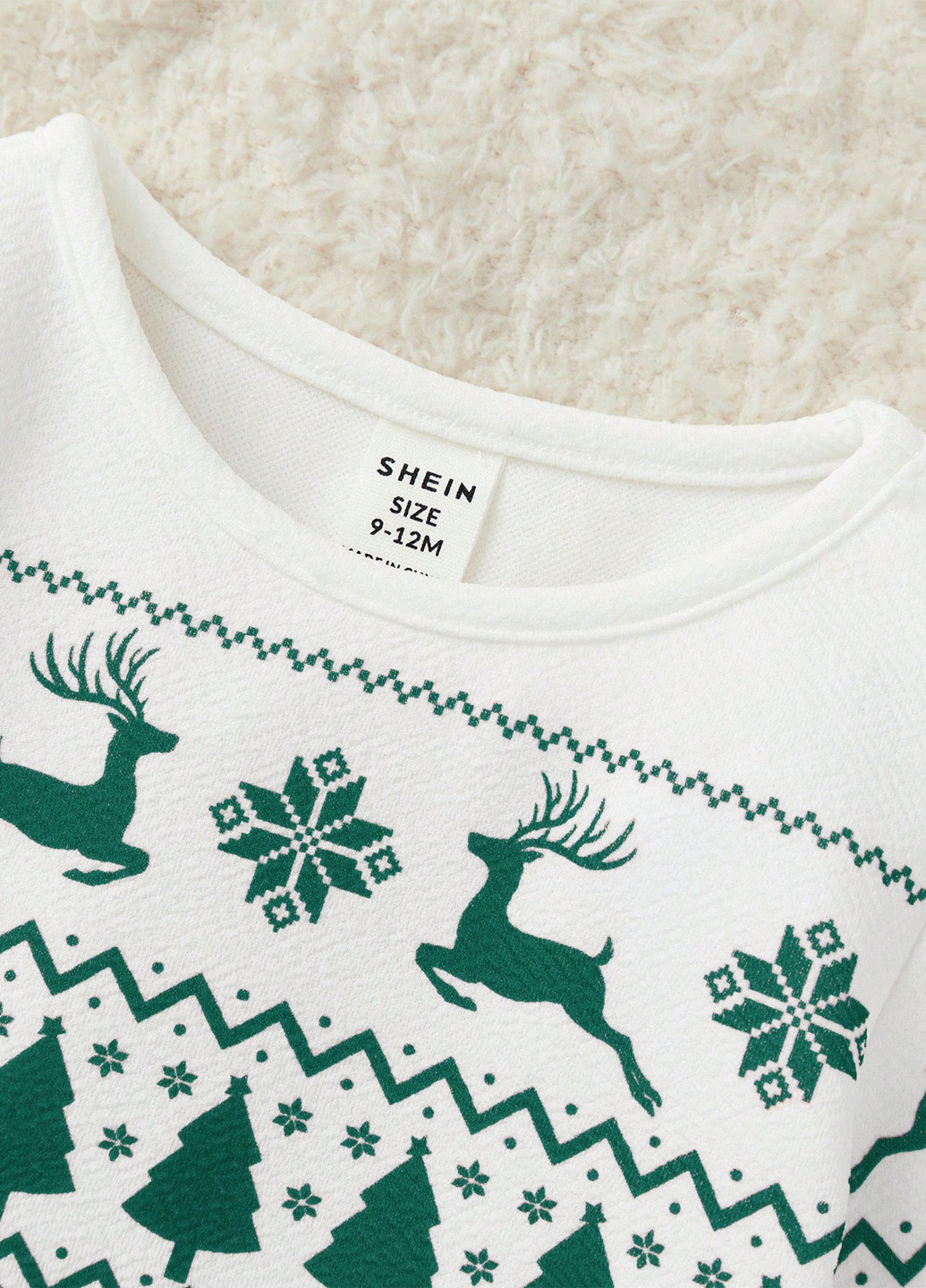 Білий кежуал сукня сукня светр SHEIN з новорічним принтом