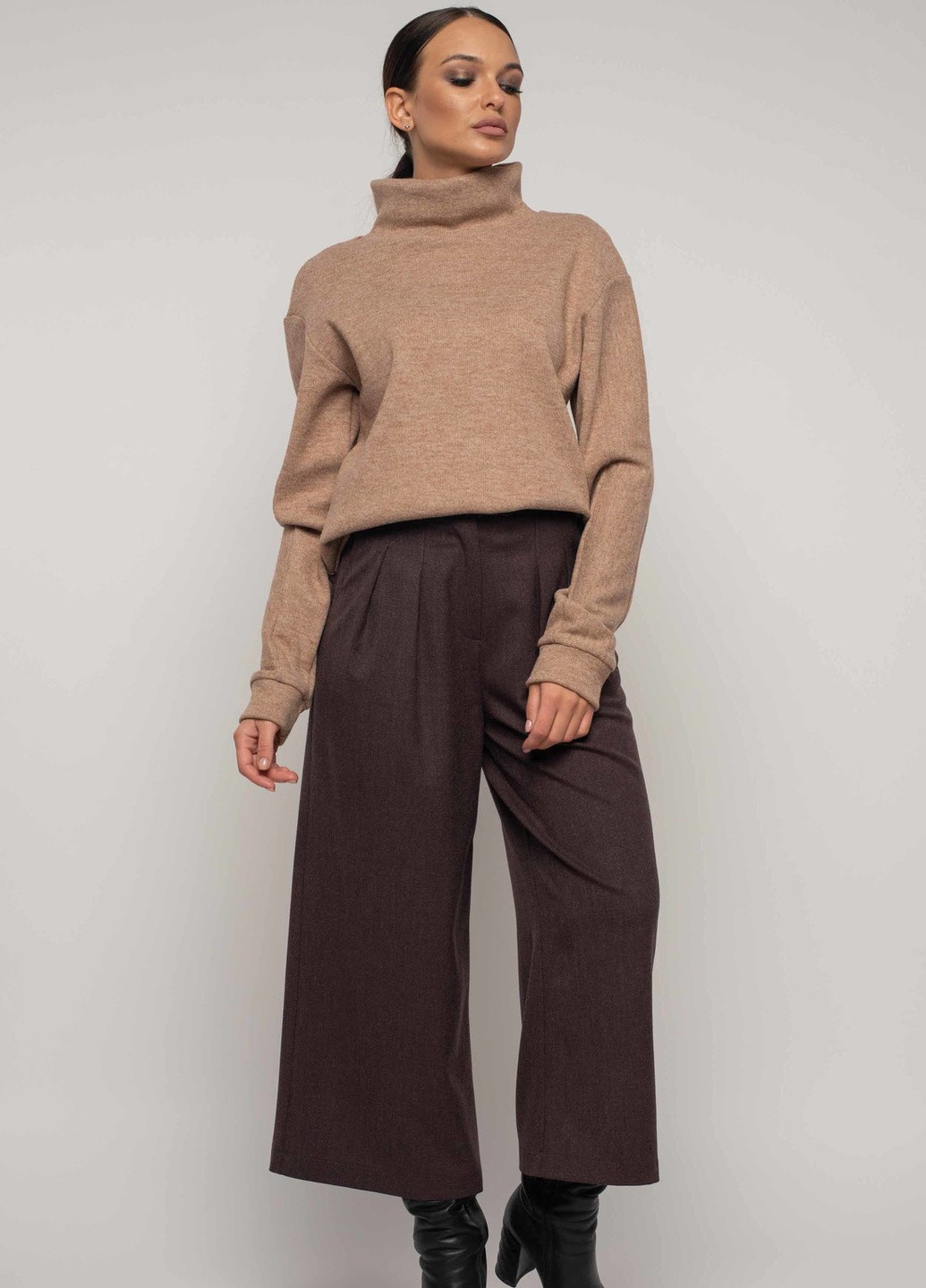 Темно-коричневые кэжуал летние брюки Ри Мари