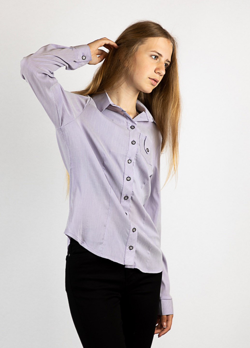 Фиолетовая кэжуал рубашка однотонная Time of Style