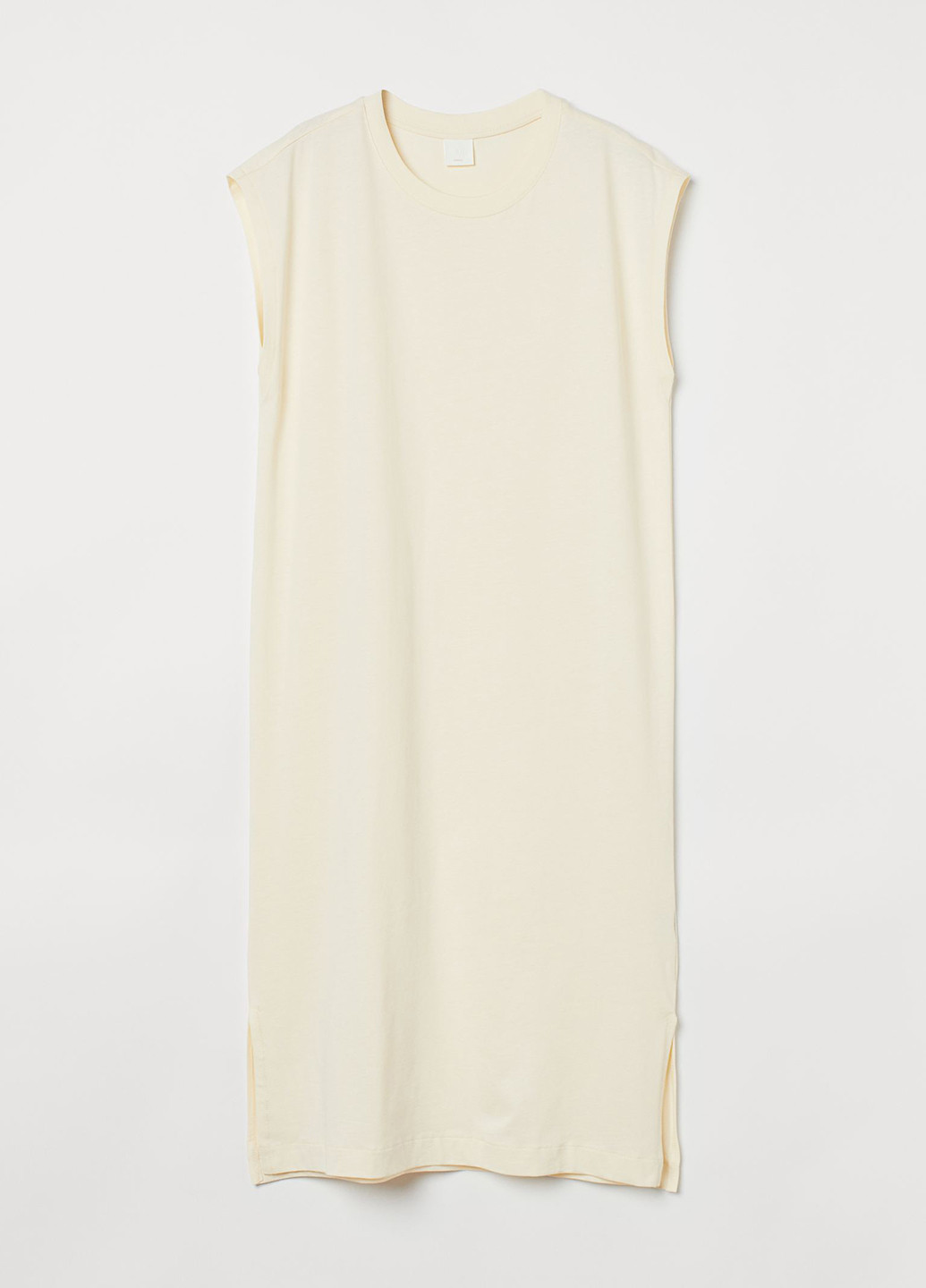 Светло-бежевое кэжуал платье платье-футболка H&M однотонное