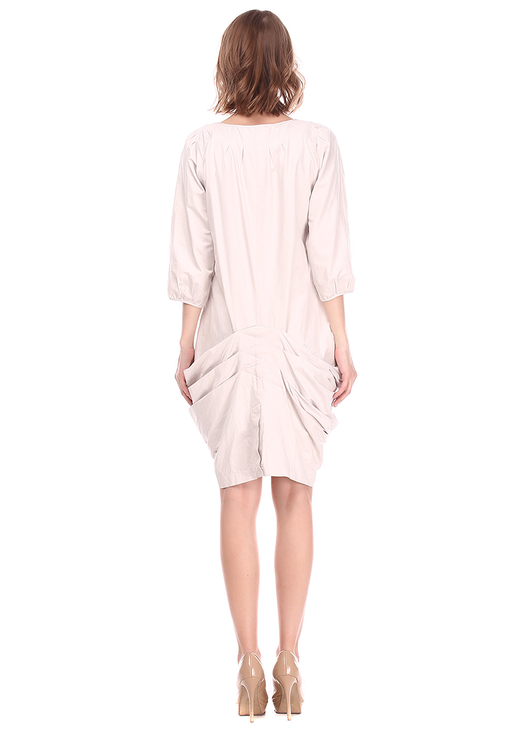 Светло-серое кэжуал платье с длинным рукавом Designers Remix однотонное