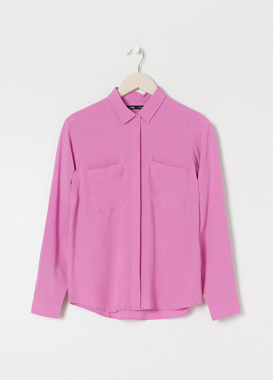 Розовая кэжуал рубашка однотонная Sinsay