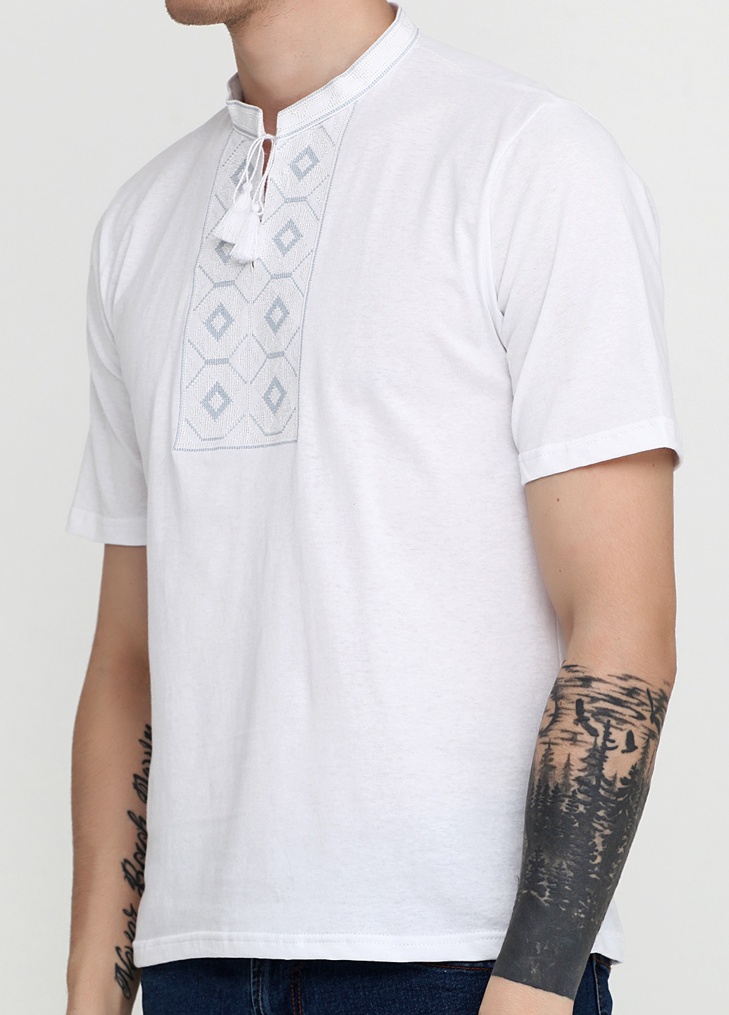 Біла футболка з коротким рукавом ЕтноМодерн