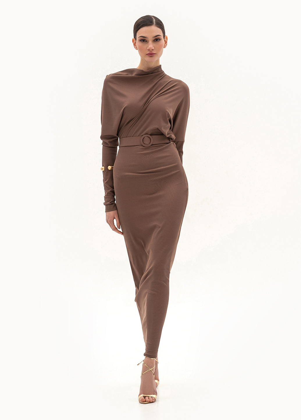 Кавова кежуал сукня силуетна BGL однотонна