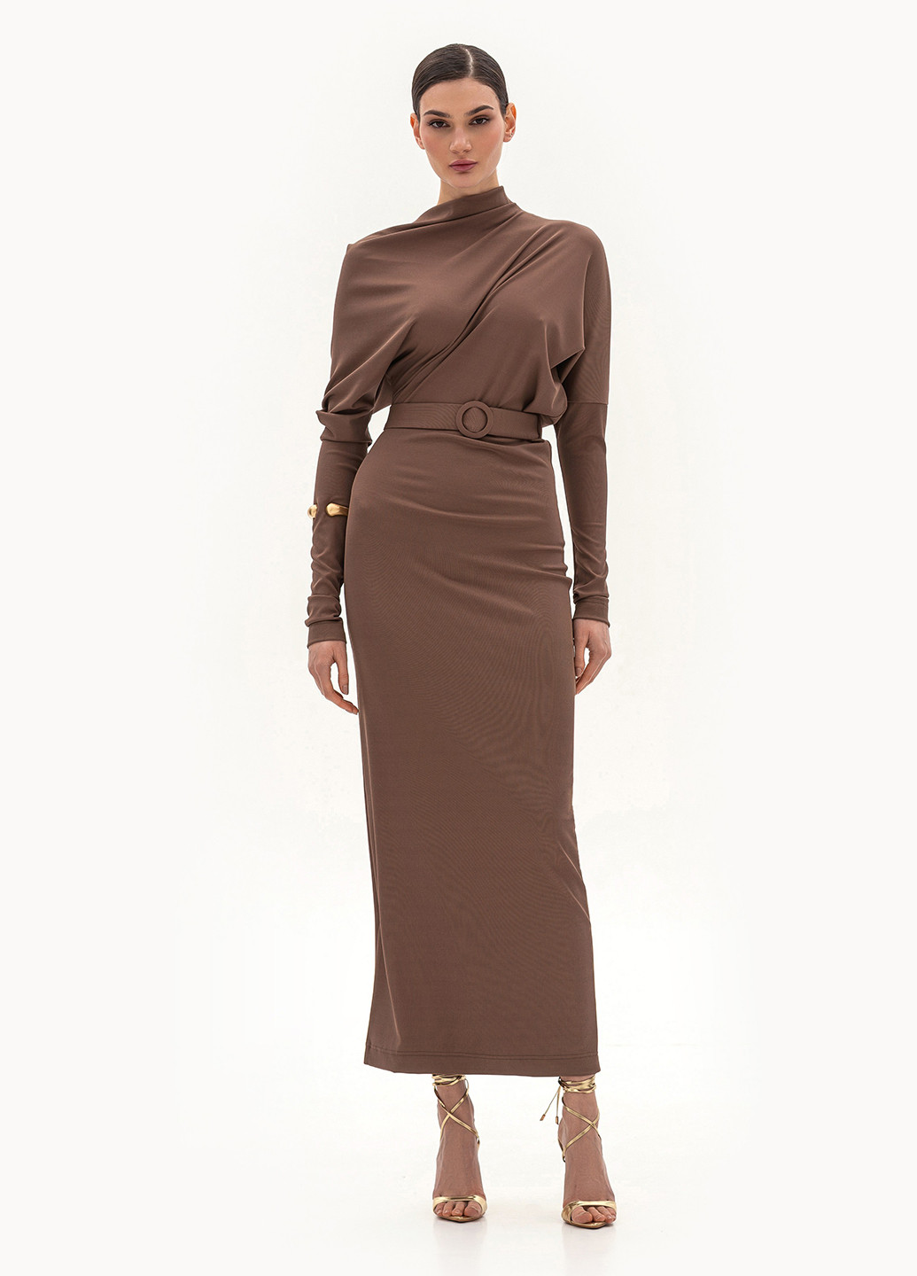 Кавова кежуал сукня силуетна BGL однотонна