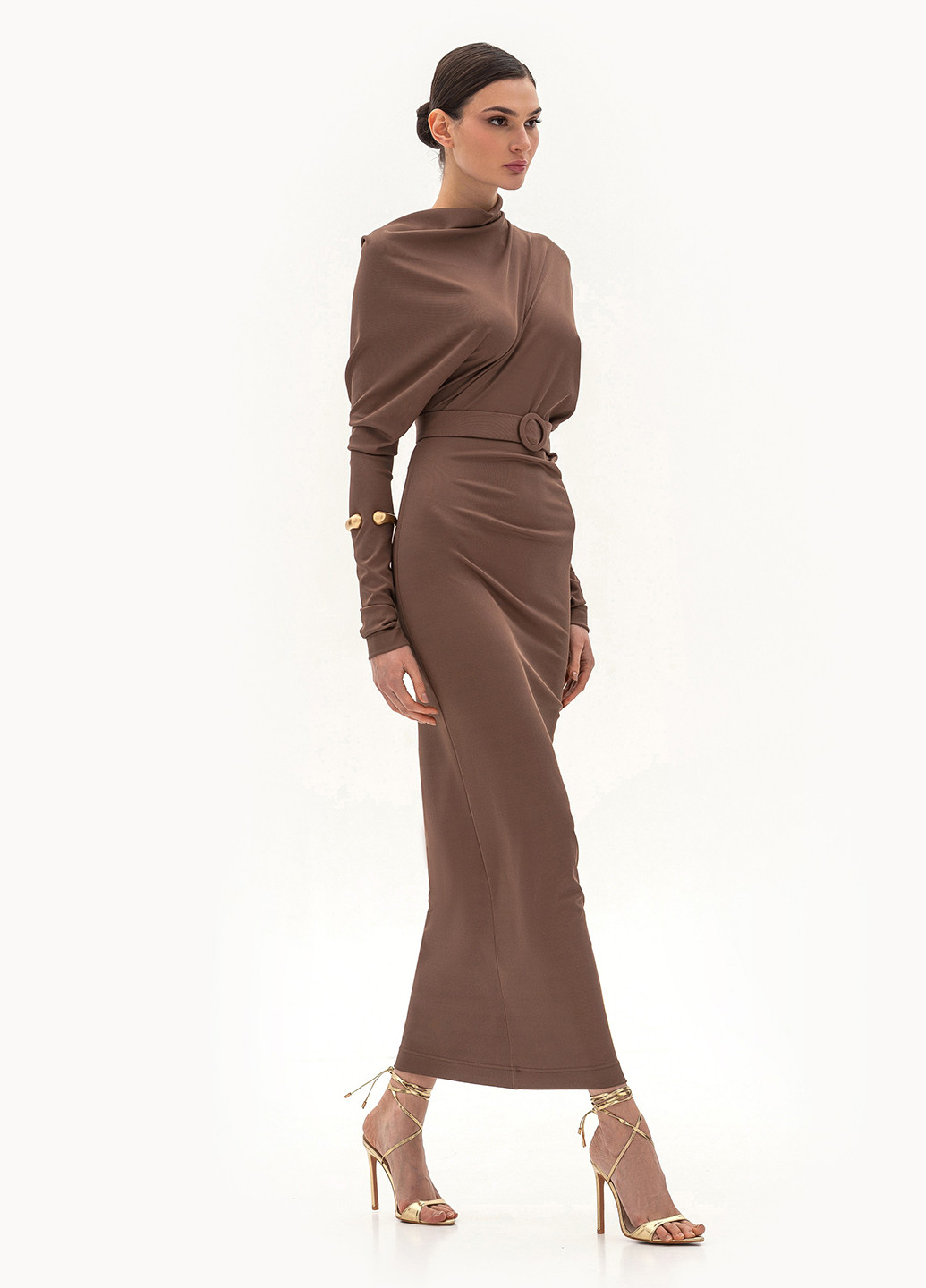 Кавова кежуал сукня силуетна BGL однотонна