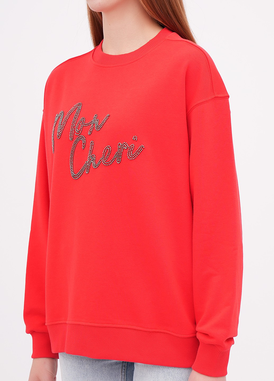 Красный свитшот EQUILIBRI однотонный бисер (355383188)