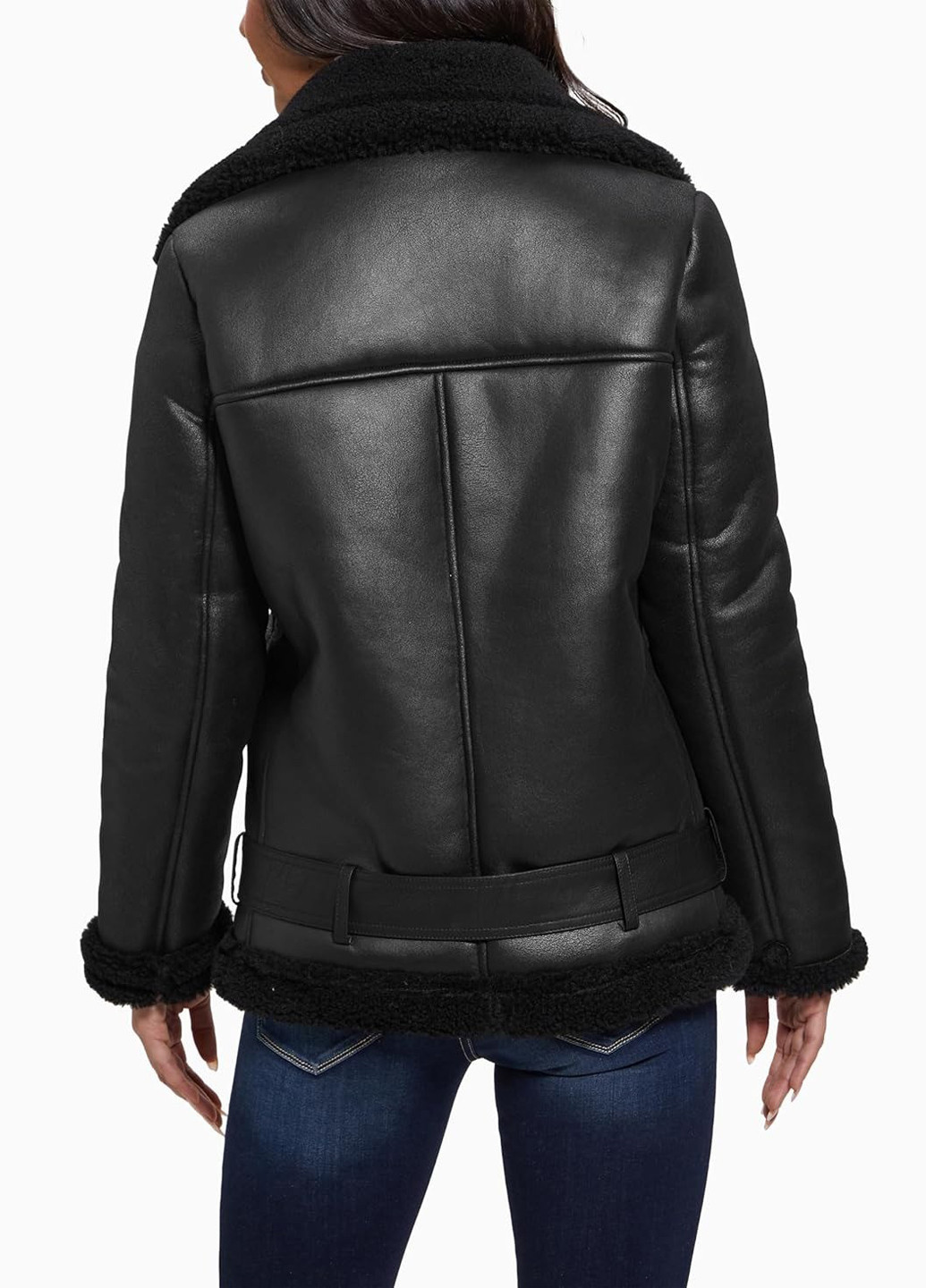 Чорна зимня куртка косуха Guess