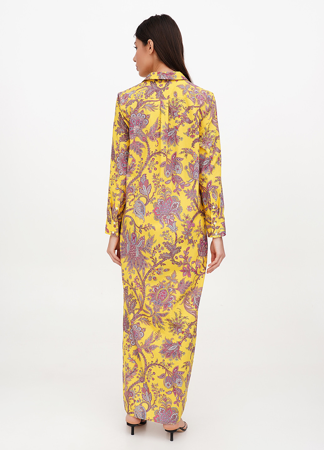 Желтое кэжуал платье а-силуэт J.Crew с цветочным принтом