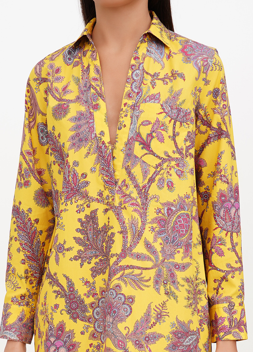 Желтое кэжуал платье а-силуэт J.Crew с цветочным принтом