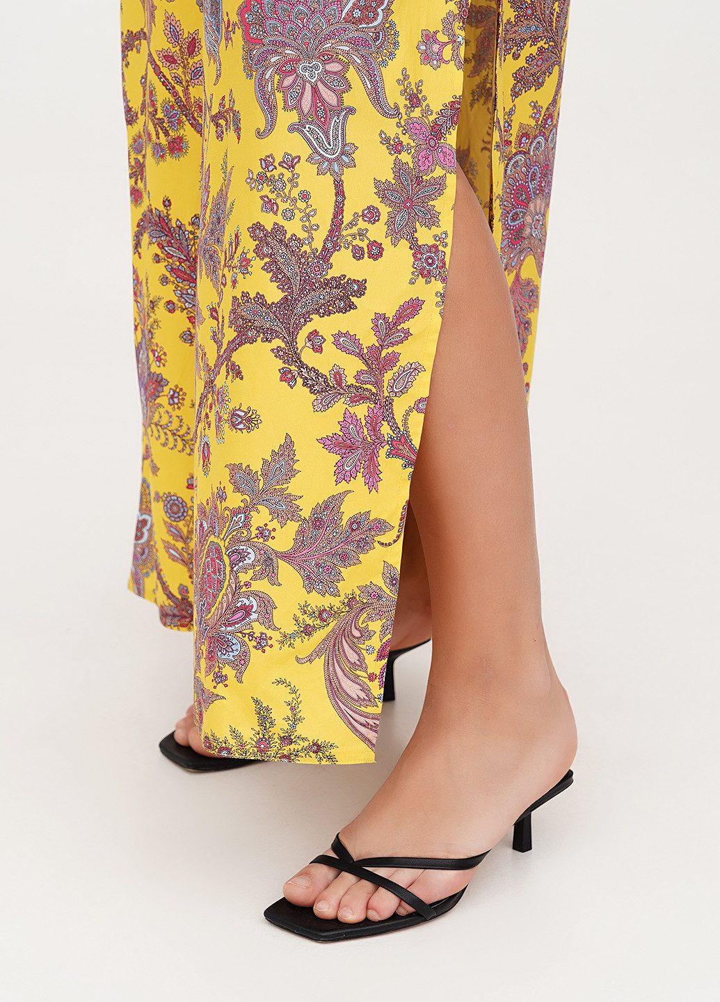 Желтое кэжуал платье а-силуэт J.Crew с цветочным принтом