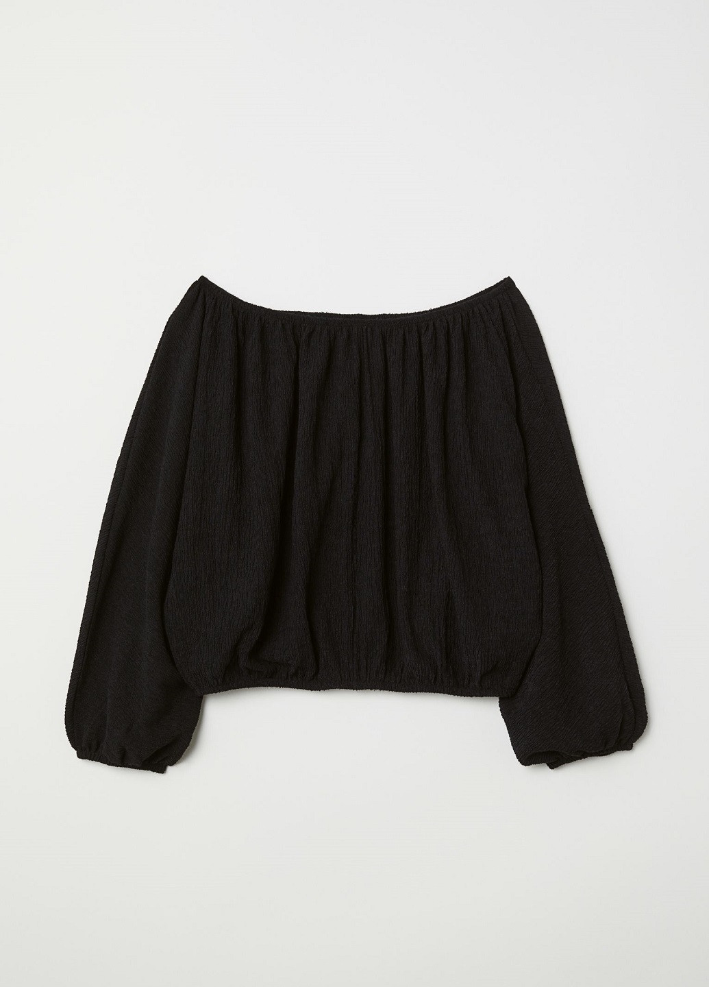 Чорна літня блузка з відкритими плечима H&M