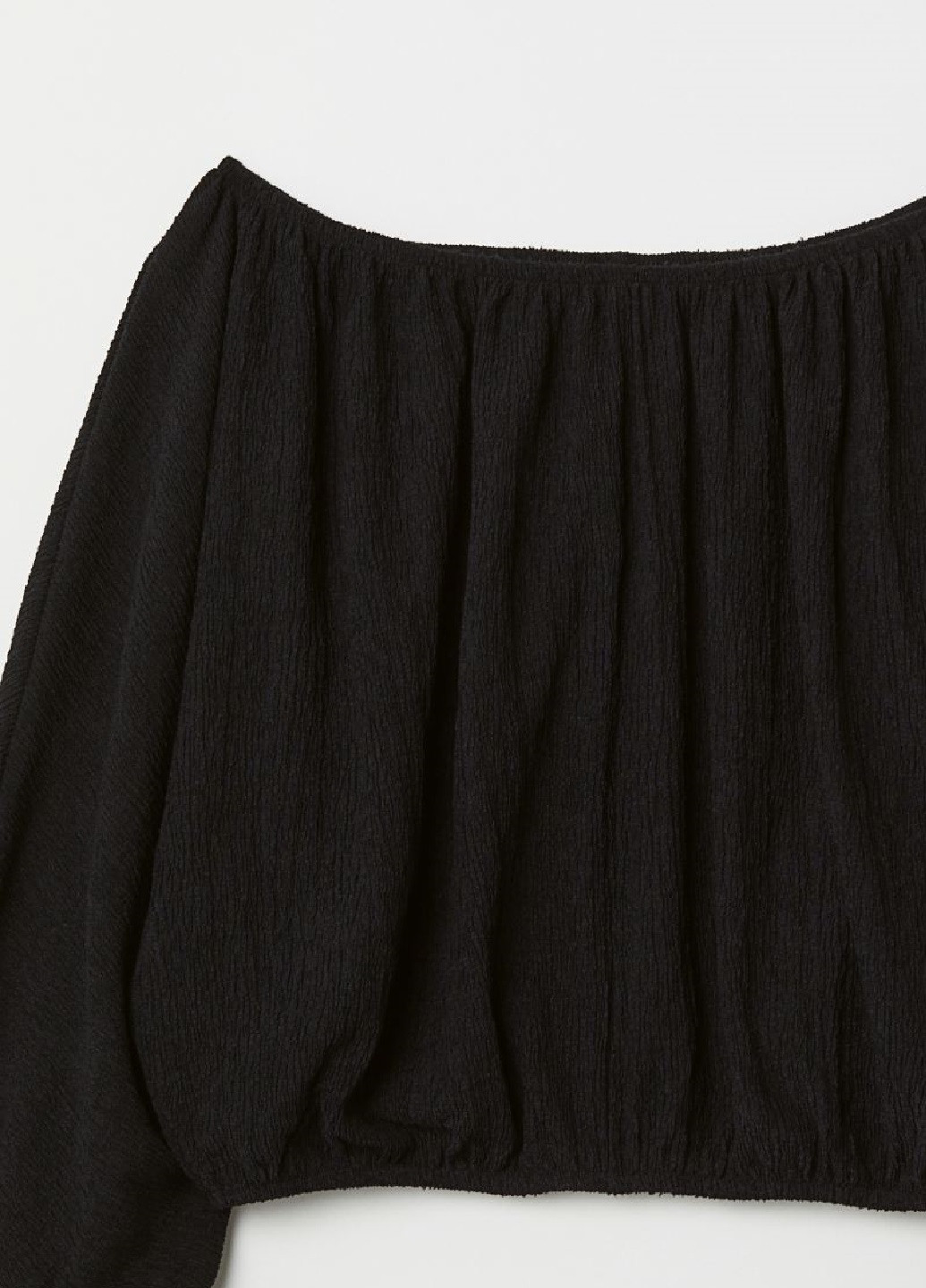 Черная летняя блузка с открытыми плечами H&M