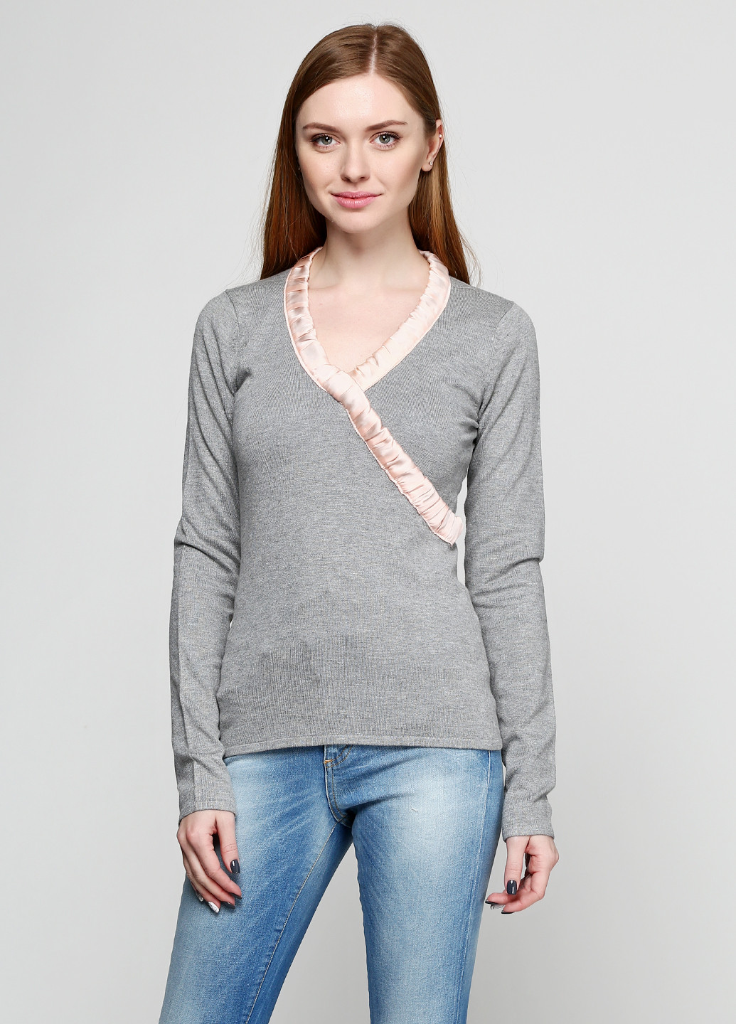 Серый демисезонный пуловер пуловер Victoria Romano