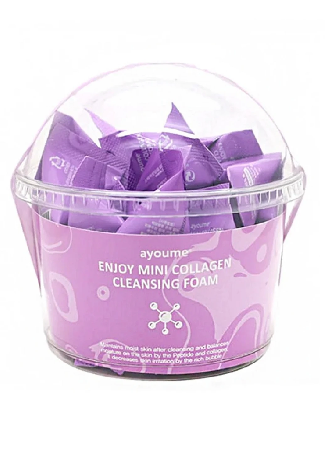 Набір пінок для вмивання з колагеном Enjoy Mini Collagen Cleansing Foam, 3 г * 30 шт Ayoume (219907619)
