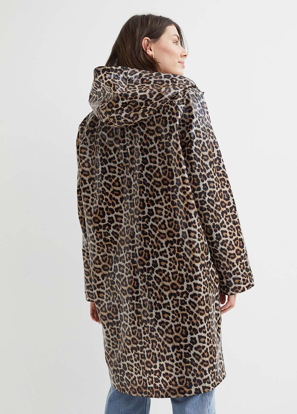 Дождевик H&M леопардовый светло-коричневый кэжуал