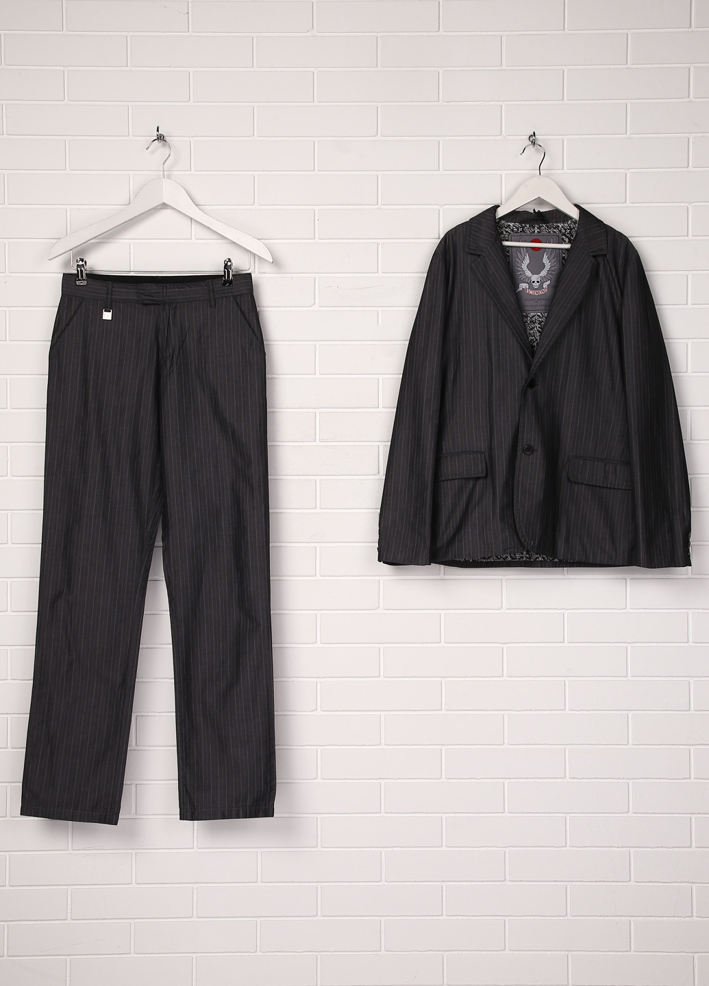 Темно-серый демисезонный костюм (пиджак, брюки) брючный Richmond