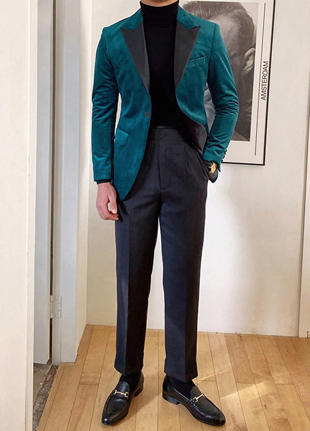 Комбинированный демисезонный костюм (пиджак, брюки) брючный SHEIN