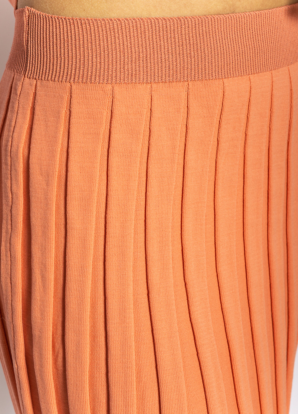 Оранжевая кэжуал однотонная юбка Time of Style плиссе