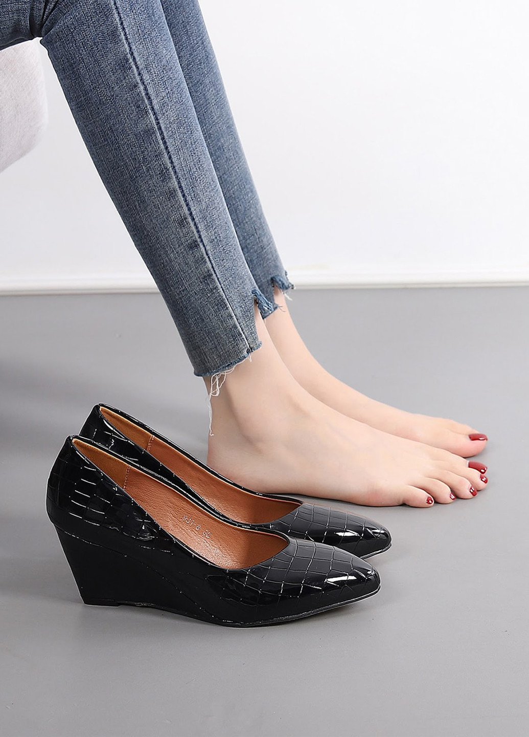 SHEIN Туфли лодочки черный з искусственная кожа, полиуретан, китай — демисезон (331110016)