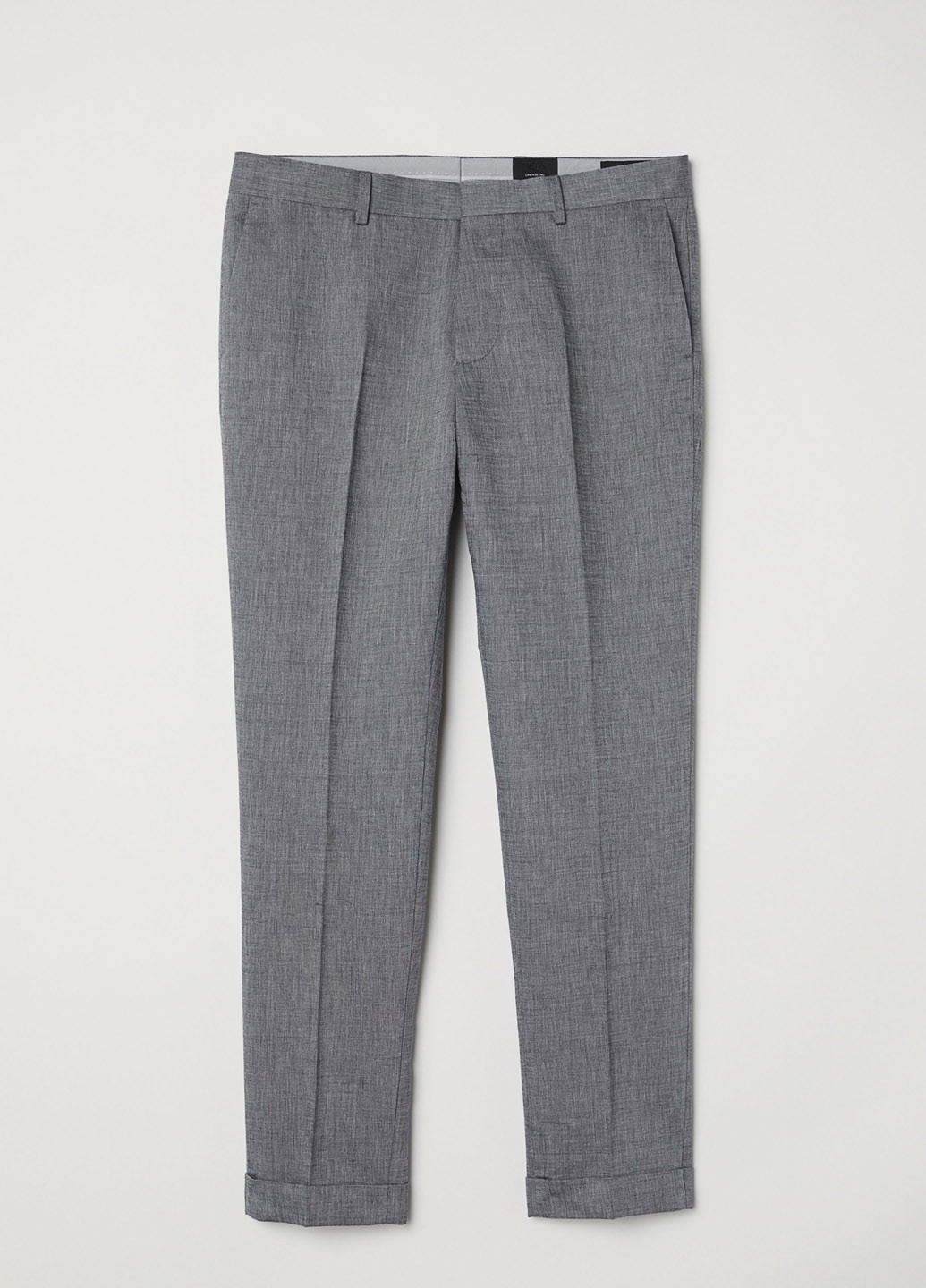 Серые классические демисезонные со средней талией брюки H&M
