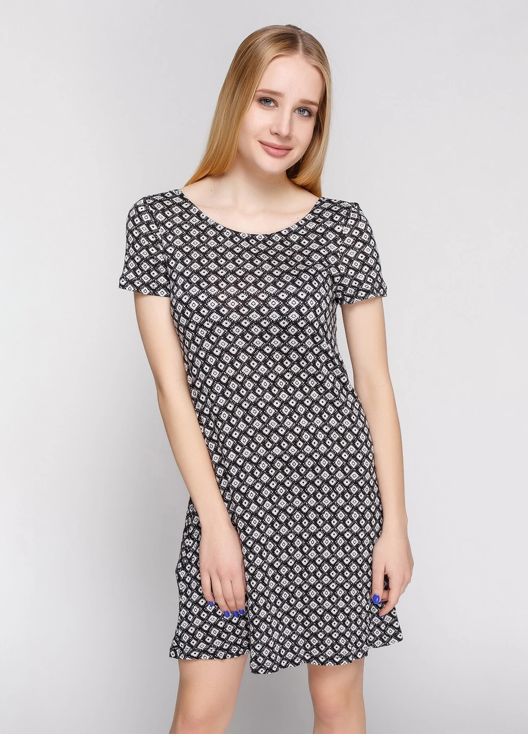 Чорно-білий кежуал сукня Mango однотонна