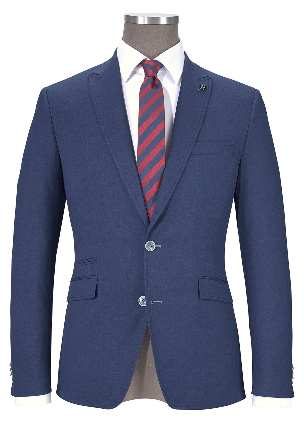 Синий демисезонный костюм (пиджак, брюки, галстук) брючный Bruno Banani