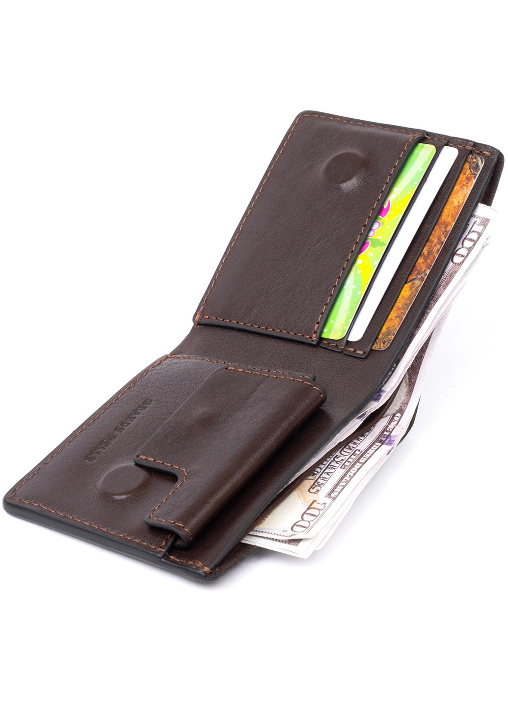 Кожаное портмоне 11х8,9х1 см Grande Pelle (253174628)