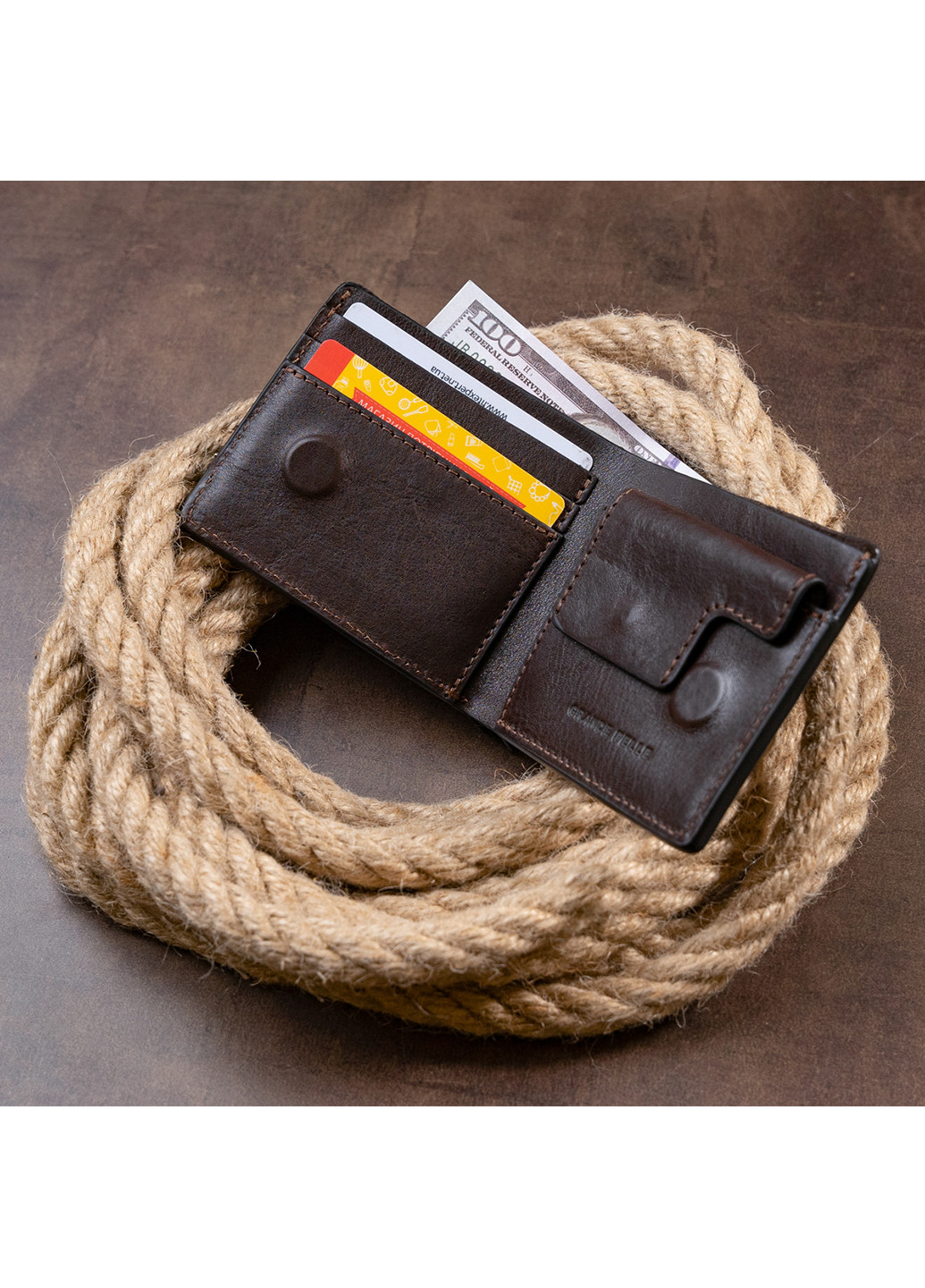 Кожаное портмоне 11х8,9х1 см Grande Pelle (253174628)