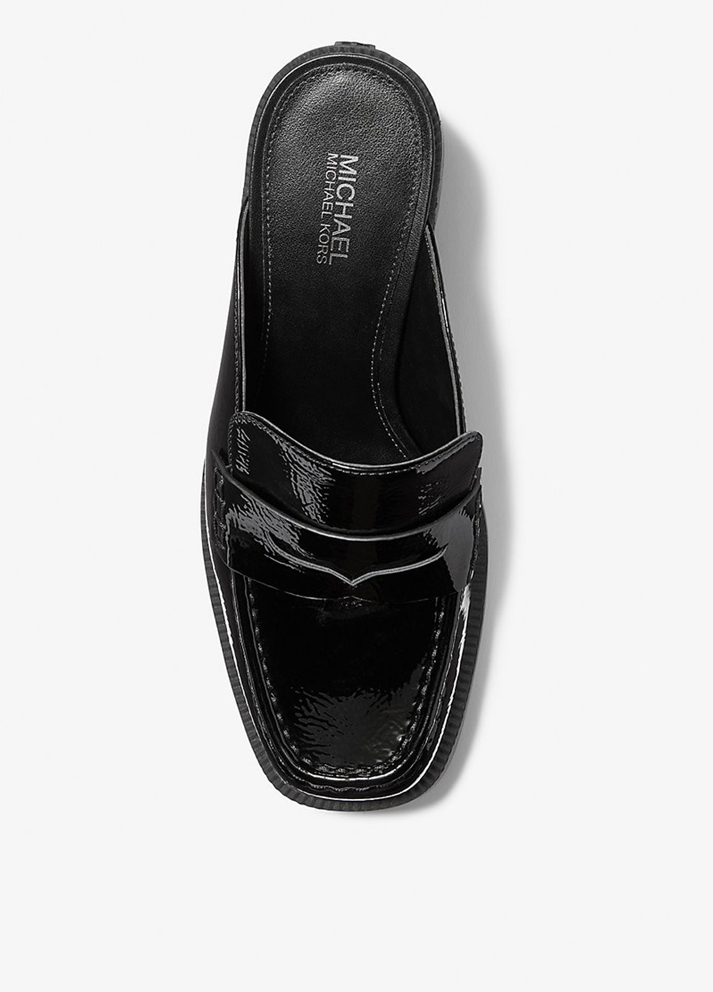 Черные мюли Michael Kors лаковые на среднем каблуке