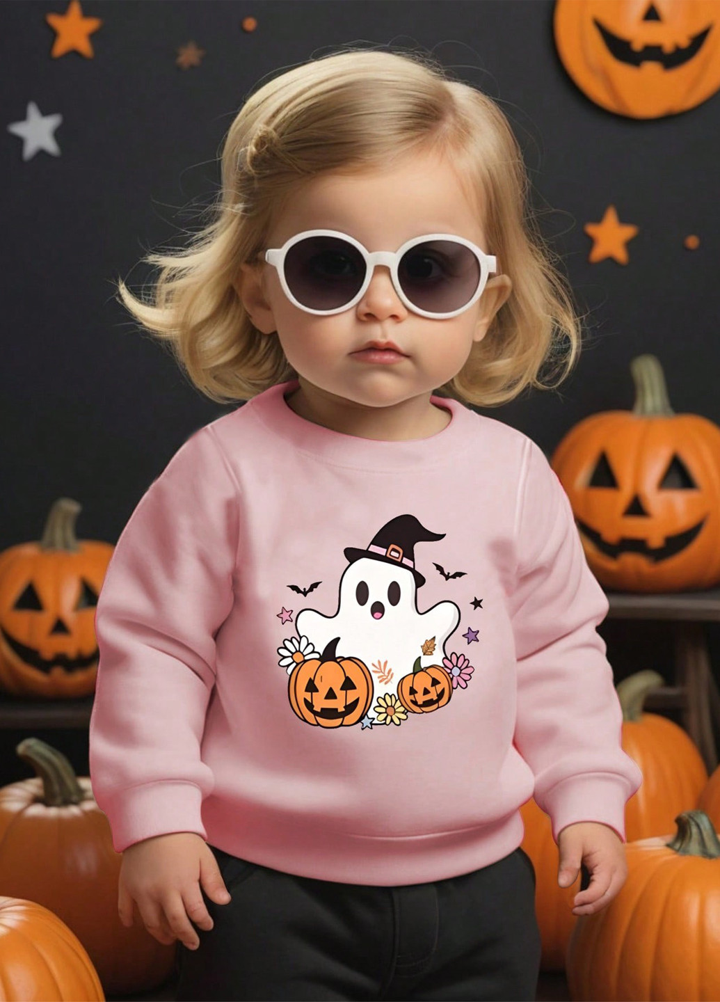 SHEIN світшот малюнок світло-рожевий кежуал поліестер