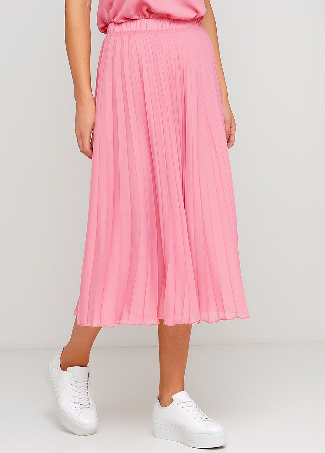 Розовая кэжуал однотонная юбка Gingier плиссе