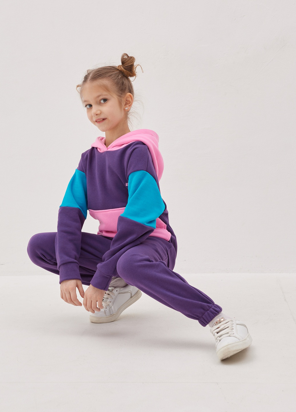 Фіолетовий демісезонний дитячий спортивний повсякденний костюм beauty Kindamor весна-осень 2022