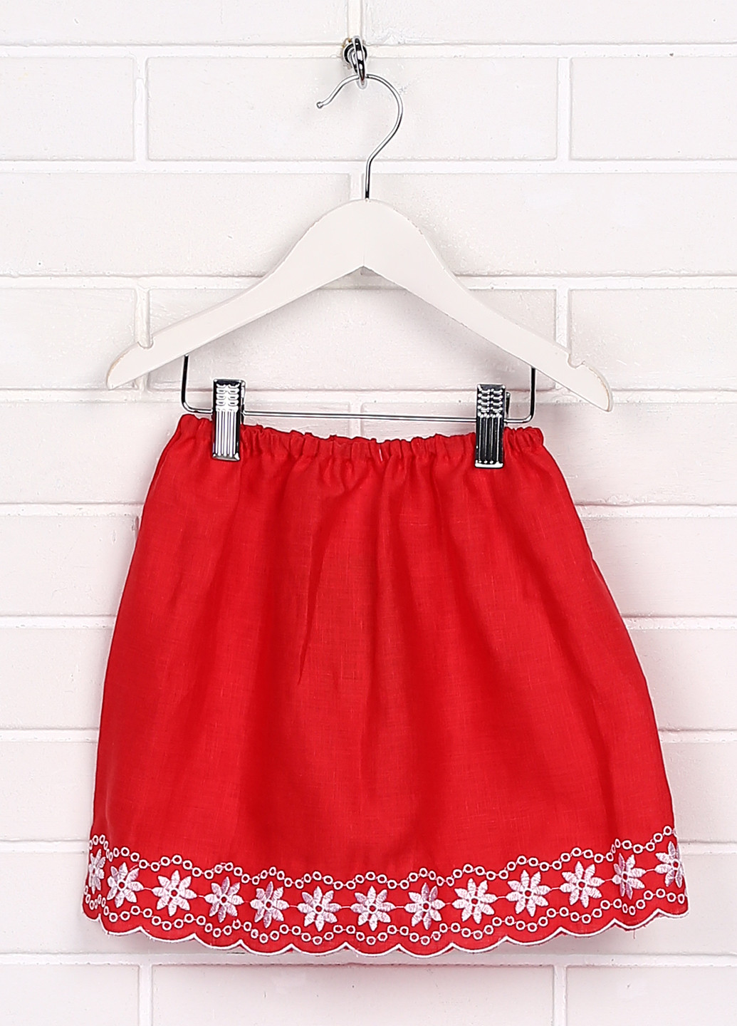 Красная кэжуал цветочной расцветки юбка Lugin а-силуэта (трапеция)