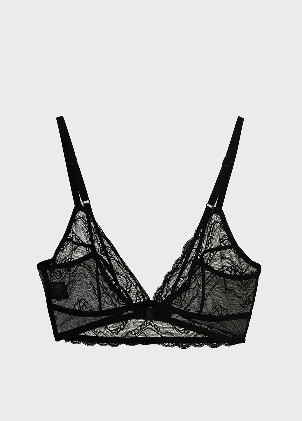 Чёрный триэнджел бюстгальтер Calvin Klein без косточек полиамид, кружево