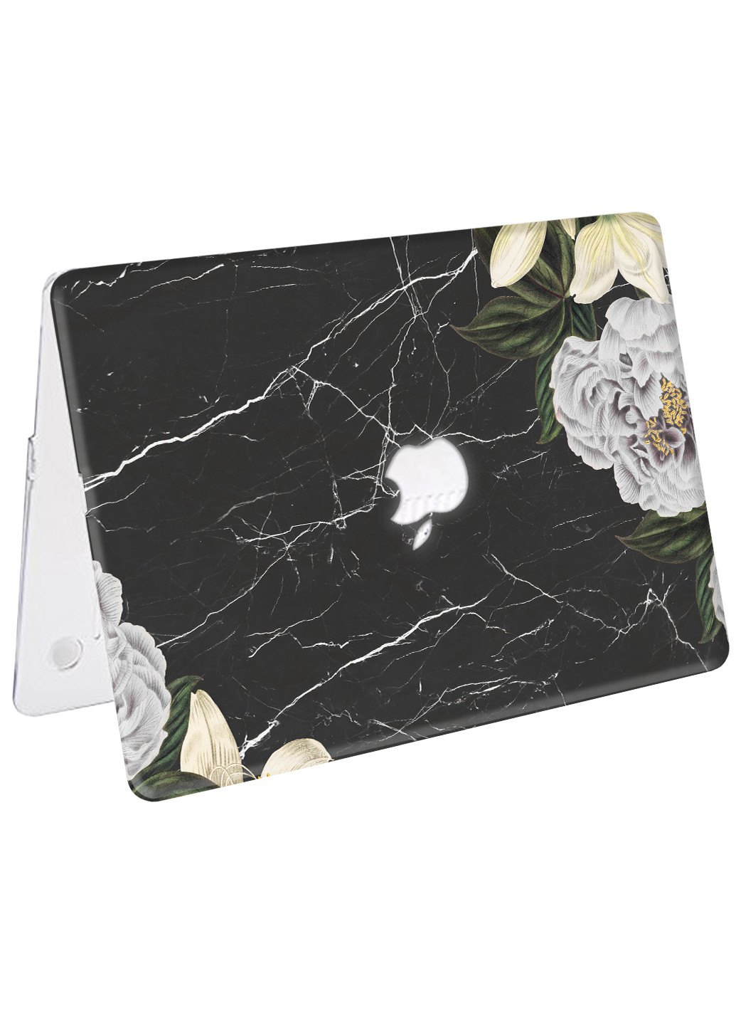 Чохол пластиковий для Apple MacBook Pro 13 A1278 Чорний мармур з півоніями (6347-2370) MobiPrint (218861856)