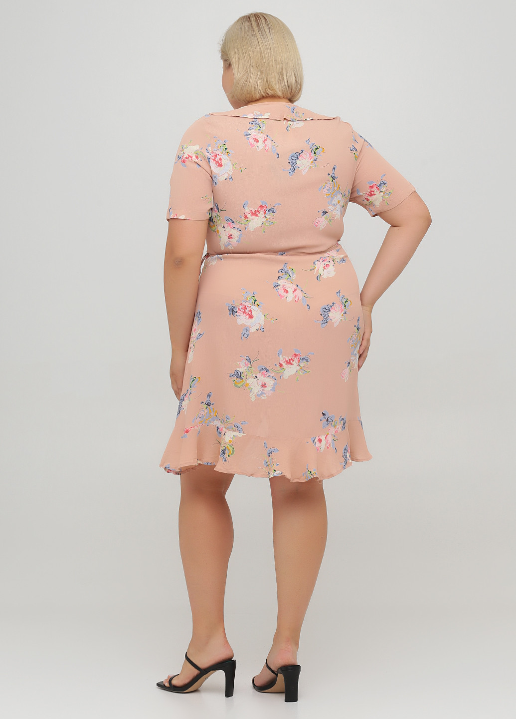 Розовое кэжуал платье на запах Asos с цветочным принтом