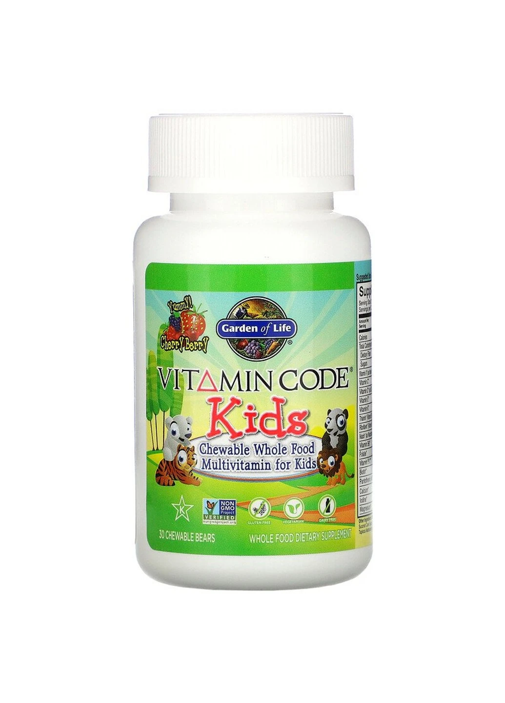 Полівітаміни для дітей, смак вишні, Vitamin Code,, 30 жувальних ведмедиків Garden of Life (255407632)