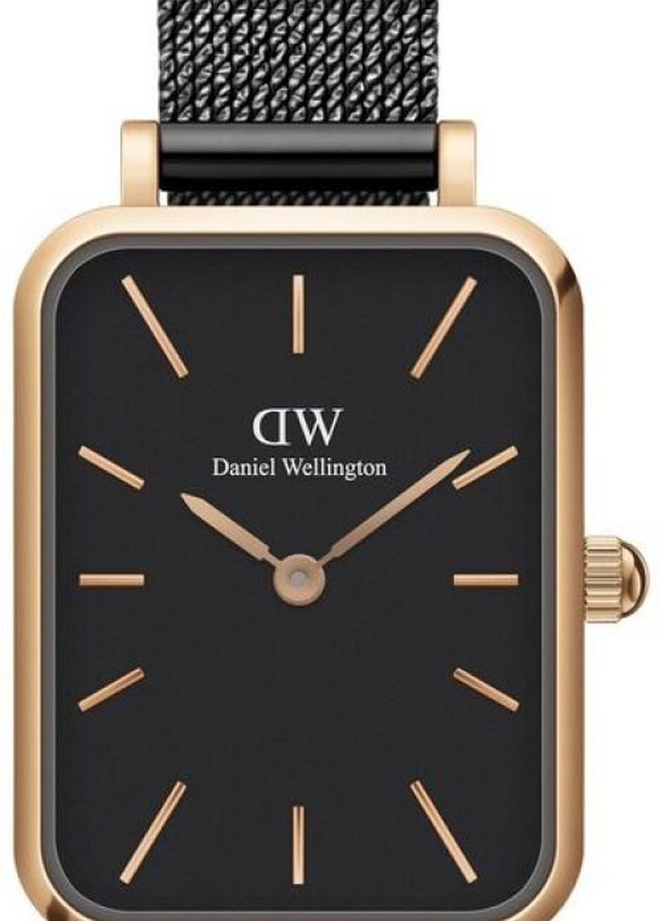 Часы DW00100433 Quadro 20X26 Pressed Ashfield RG Black кварцевые классические Daniel Wellington (253015125)